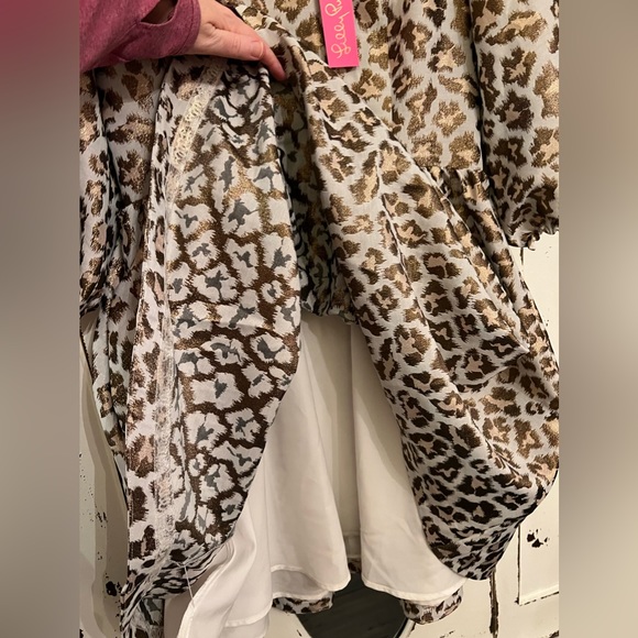 SOLD.  NWT Lilly Pulitzer Calyssa Dress Gold Metallic Leopard Jacquard | 12 - Picture 11 of 12